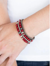 Cargar imagen en el visor de la galería, Paparazzi 💜 &quot;Stacked Style Maker&quot; -- Red Bracelets
