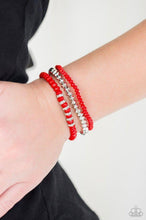 Cargar imagen en el visor de la galería, Paparazzi 💜 &quot;Ideal Idol&quot; -- Red/Silver Bracelets
