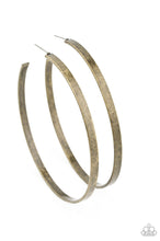 Load image into Gallery viewer, Paparazzi 💜 &quot;Lean Into the Curves&quot; -- Brass Hoop Earrings
