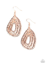 Load image into Gallery viewer, Paparazzi 💜 &quot;Metallic Meltdown&quot; -- Rose Gold Earrings
