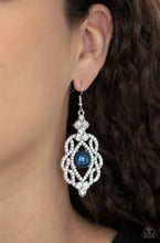 Cargar imagen en el visor de la galería, Paparazzi 💜 “Rhinestone Renaissance” -- Blue/Silver Earrings
