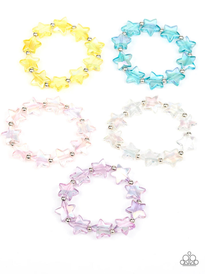 Paparazzi 💜 STARLET SHIMMER 💜 Iridescent Star Bracelets -- 5 Pack