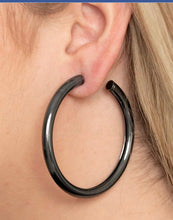 Load image into Gallery viewer, Paparazzi 💜 Curve Ball - Black Earrings
