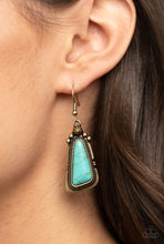 Load image into Gallery viewer, Paparazzi 💜 &quot;Sahara Solitude&quot; -- Blue/Brass Earrings
