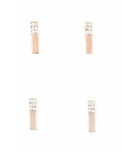 Load image into Gallery viewer, Paparazzi 💜 STARLET SHIMMER 💜 White Rhinestone Bar Earrings -- 4 Pack
